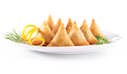 Samosa (Chicken filling wrapped in a crisp, thin pastry)