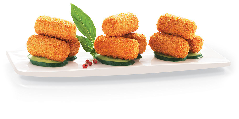 Croquettes (Breaded chicken and cheese croquettes)