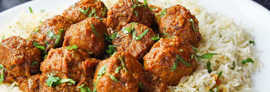 Tandoori Kofta Curry with Garlic Rice