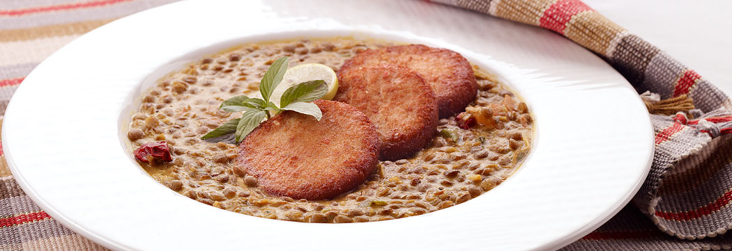 Shami Kabab with Red Lentil Gravy