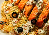 Loaded Potato Waffles with Crispy Chicken