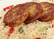 Shami Kabab Chilli Garlic Rice