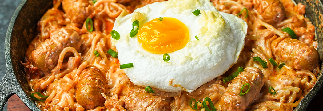 Sausage Spaghetti with Egg