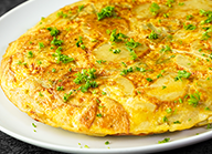 Potato Omelet with Pepperoni Slices