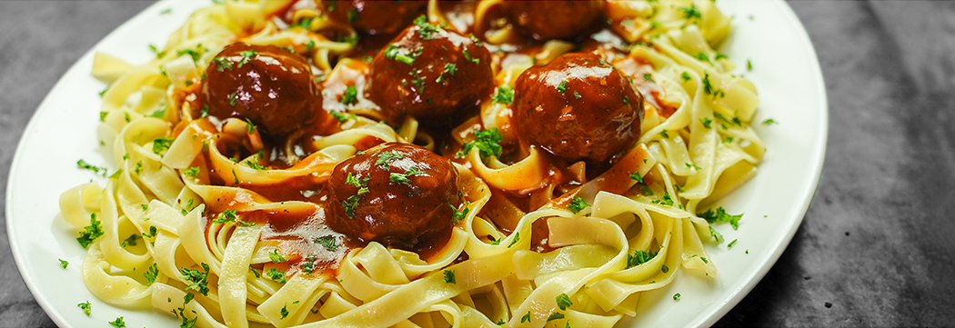 Sweet & Sour Meatballs with Pasta