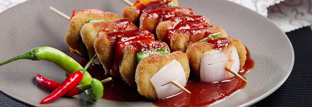 Pan Fried Nuggets Skewers