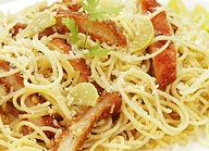 Lemon Spaghetti with Fried Fillet
