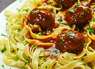 Sweet & Sour Meatballs with Pasta