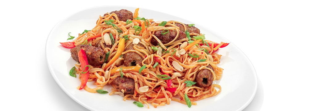 Thai Noodles with Kafta Kabab