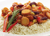 Jumbo Frank with Sweetcorn and Beans